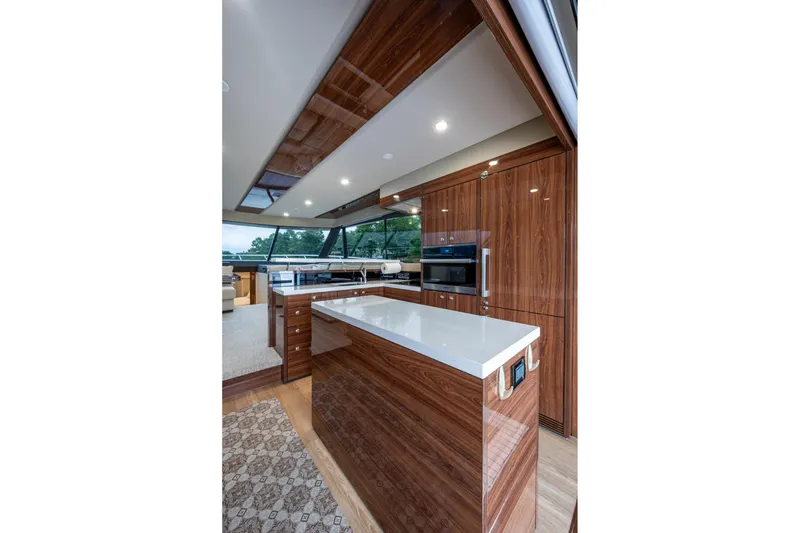 Slide: The Image of Luxurious interior of 2023 Maritimo M55 yacht with modern kitchen design. - 53