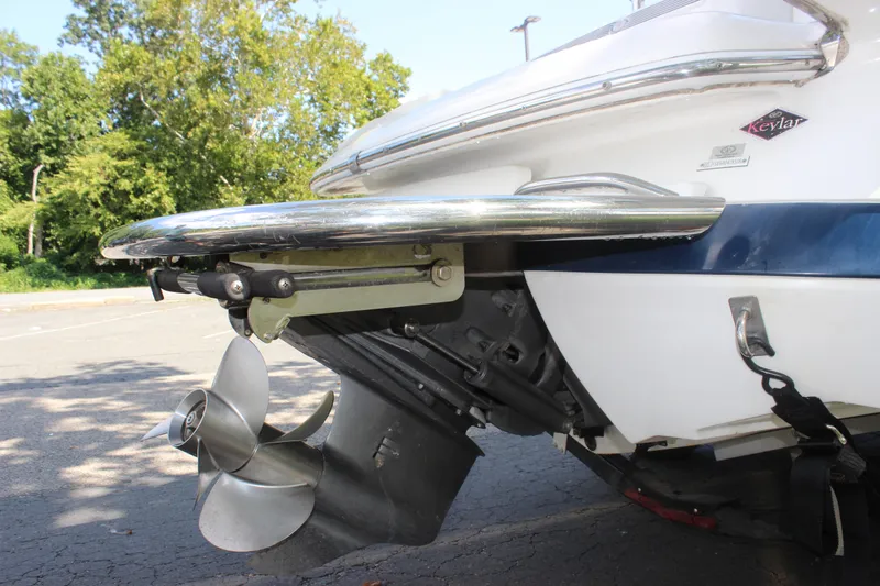 Slide: The Image of 2006 Cobalt 246 boat stern with propeller and Kevlar reinforcement. - 19