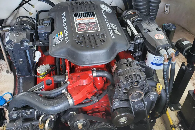Slide: The Image of Volvo Penta engine in 2006 Cobalt 246 boat, showcasing detailed components and design. - 50
