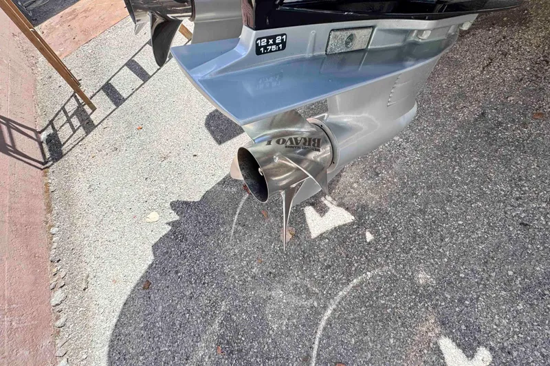 Slide: The Image of Propeller of a 2008 Fountain 38 Tournament Edition boat on pavement. - 20