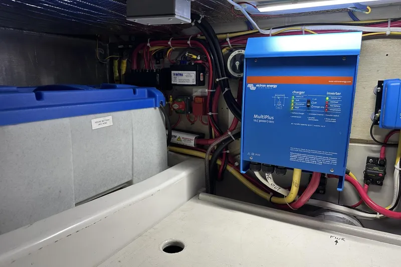 Slide: The Image of Electrical system of a 2005 American Tug 34 Pilothouse with Victron Energy MultiPlus inverter. - 102