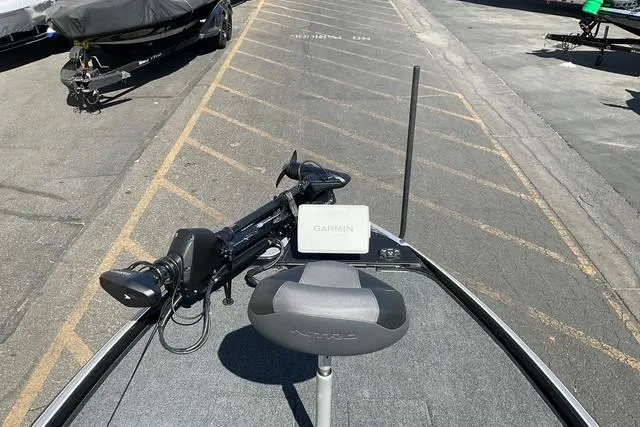 Slide: The Image of 2026 Nitro Z21 XL Pro boat with Garmin navigation system on deck. - 14