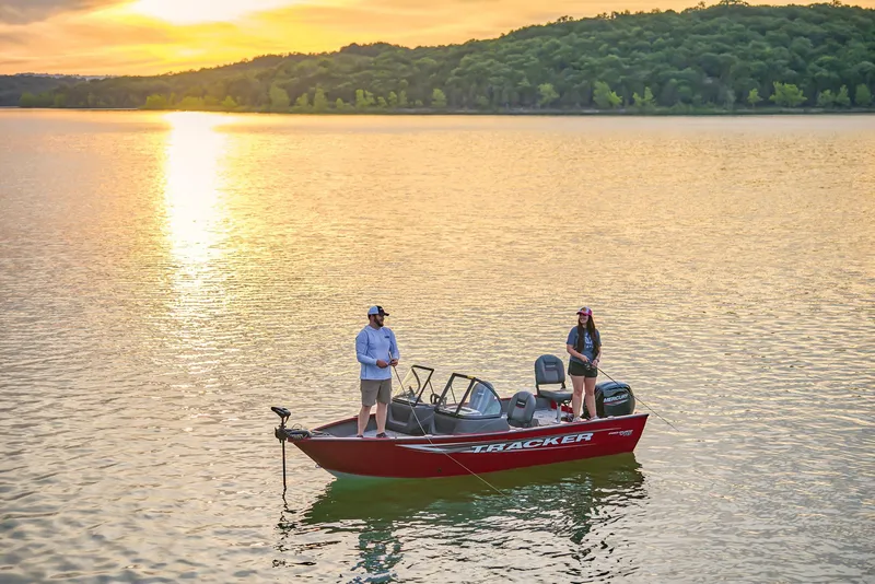 Slide: The Image of TRACKER Pro Guide V-16 WT Aluminum Deep V Boat - 48