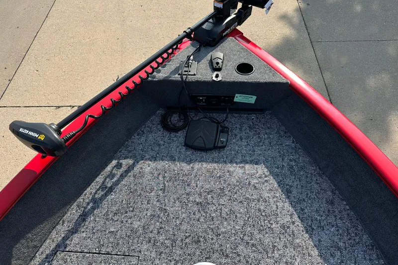 Slide: The Image of 2026 Tracker Pro Guide V-175 WT boat with Minn Kota trolling motor on deck. - 3