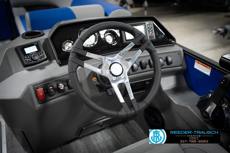 Slide: The Image of Control panel of 2026 Bennington 22 SSB boat with labeled switches. - 35