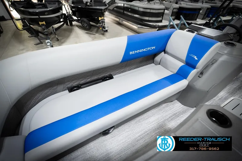 Slide: The Image of Cup holder on 2026 Bennington 22 SSB boat interior, featuring sleek design. - 48
