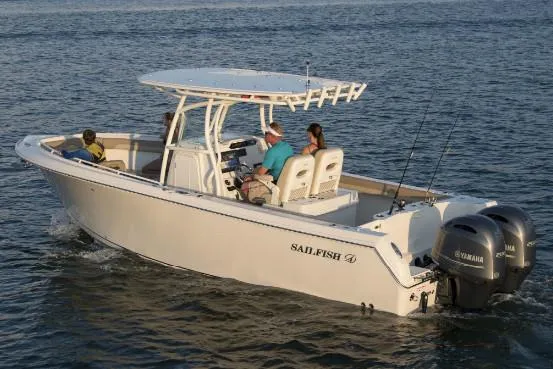 Slide: The Image of Manufacturer Provided Image: 2019 Sailfish 270 CC boat cruising on the water with passengers. - 34