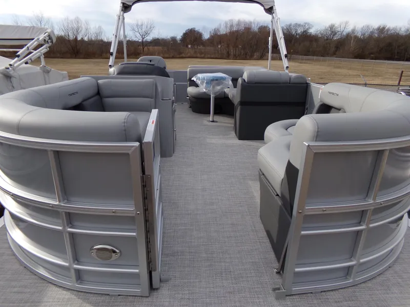 The Image of 2023 Trifecta 20C CS pontoon boat with spacious seating and modern design. - 0