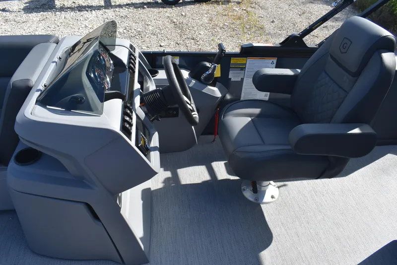 Slide: The Image of Captain's seat and helm of 2026 Godfrey SWEETWATER SW 2086 C pontoon boat. - 11