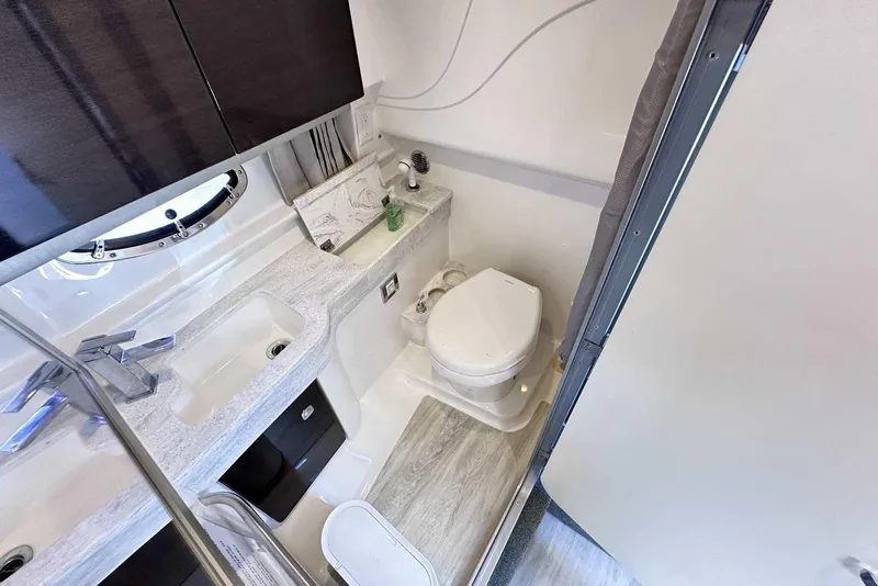 Slide: The Image of 2018 Formula 350 Sun Sport bathroom with modern fixtures and compact design. - 40