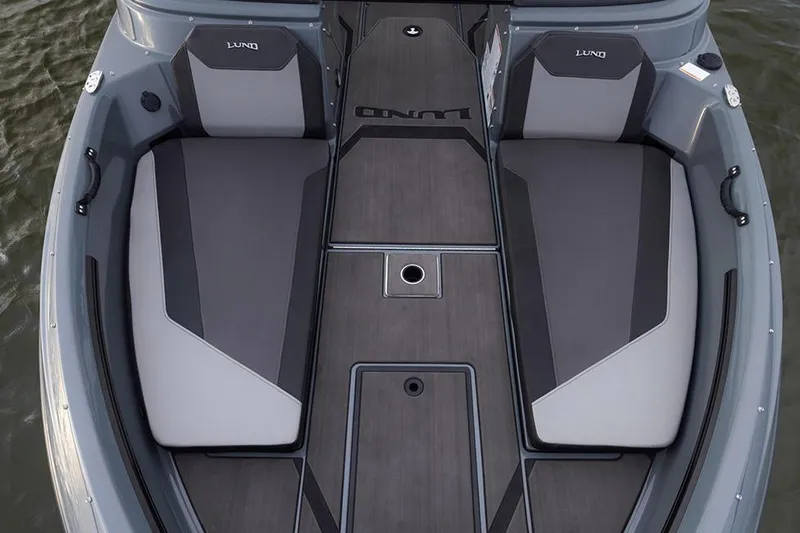 Slide: The Image of Manufacturer Provided Image: 2025 Lund 185 Impact GL boat interior with sleek gray seating and modern design. - 52