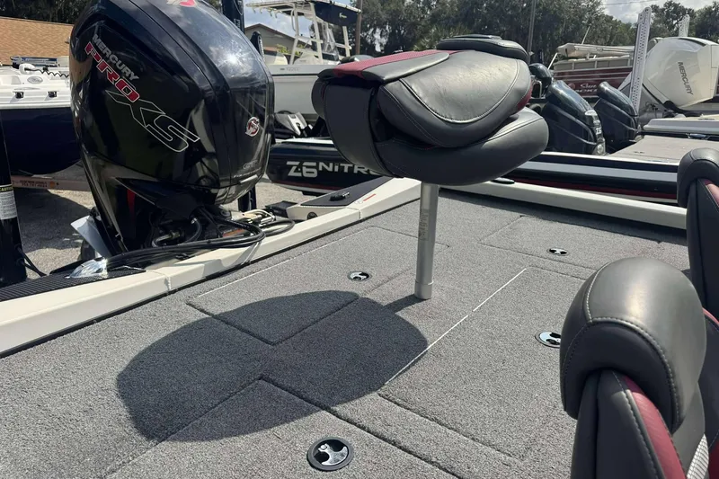 Slide: The Image of 2021 Ranger RT188P boat with Mercury Pro XS engine and cushioned seating. - 5