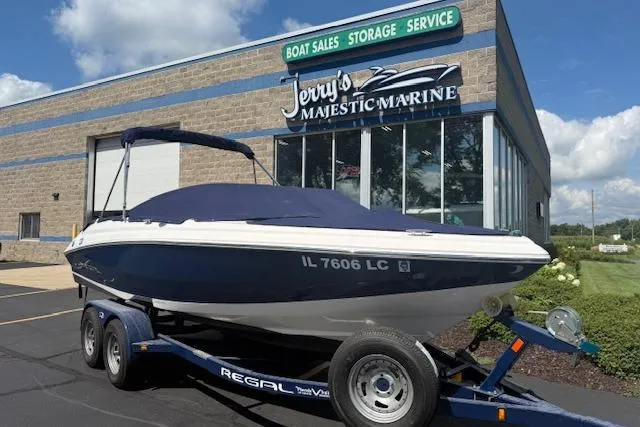Slide: The Image of 2012 Regal 2000 Bowrider on trailer at Jerry's Majestic Marine dealership. - 29