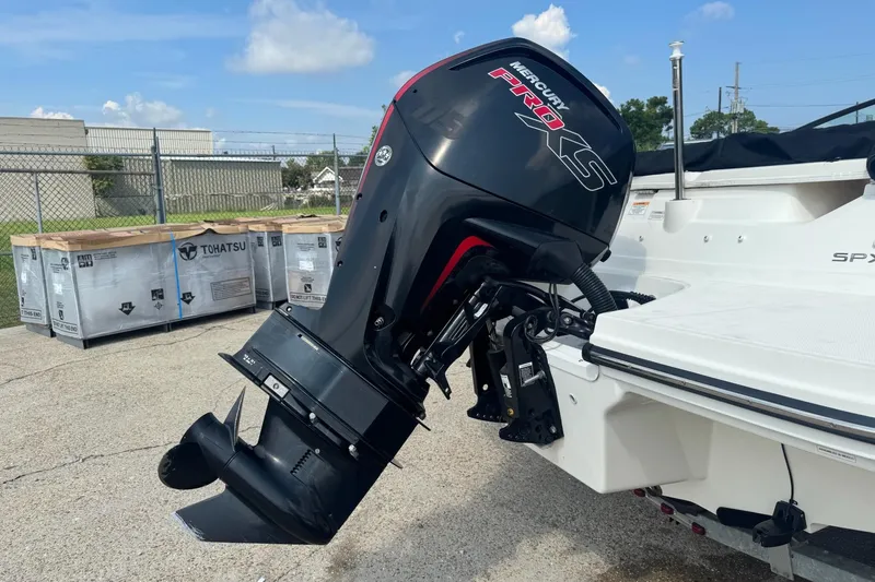 Slide: The Image of 2017 Sea Ray SPX 190 Outboard boat on trailer in outdoor storage area. - 5