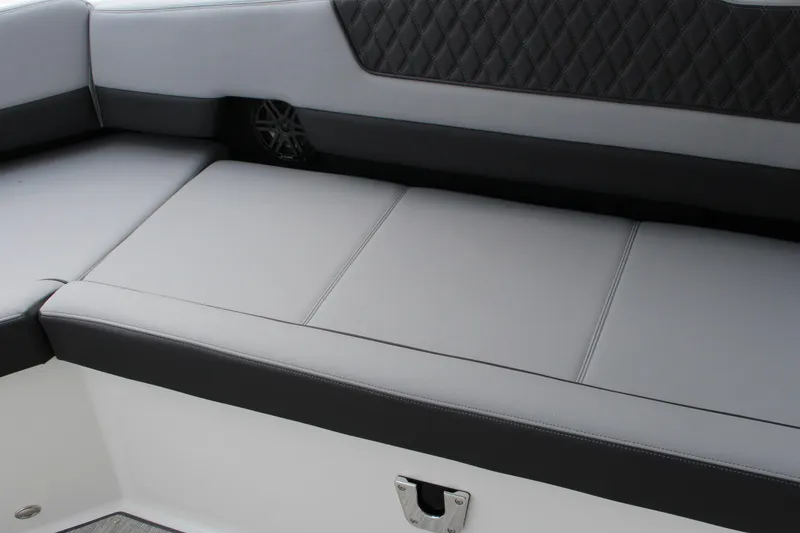 Slide: The Image of Luxurious seating in 2025 Cobalt R35 boat with sleek, modern design. - 8