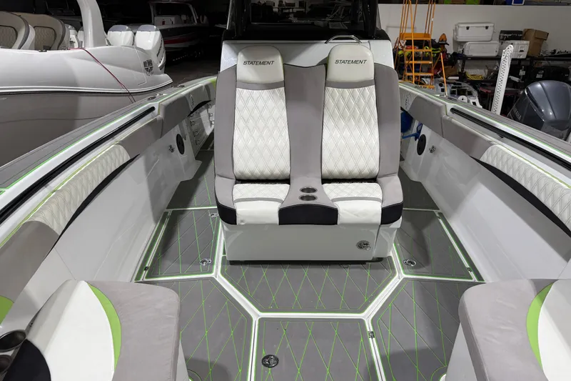 Slide: The Image of Luxury interior of 2017 Statement 350 Open boat with stylish seating and modern design. - 30