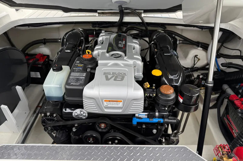 Slide: The Image of 2024 Formula 270 Bowrider engine compartment featuring a powerful Big Block V8 engine. - 20