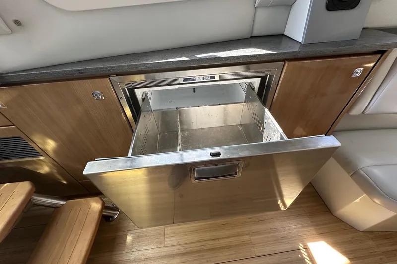 Slide: The Image of Luxurious interior of 2017 Formula 430 Super Sport Crossover yacht with waterfront view. - 28