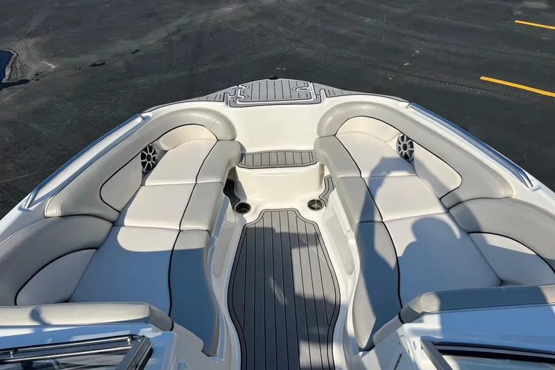Slide: The Image of 2011 Yamaha Boats AR240 HO interior with spacious seating and sleek design. - 12