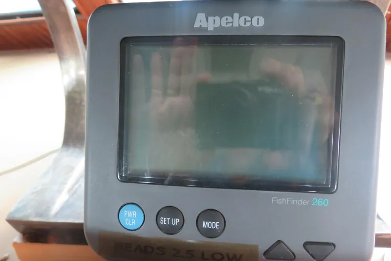 Slide: The Image of Apelco FishFinder 260 on 1986 Hatteras 58 Motor Yacht dashboard. - 50
