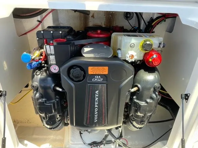 Slide: The Image of Engine compartment of 2022 Chaparral 23 SSi with Volvo Penta motor. - 12