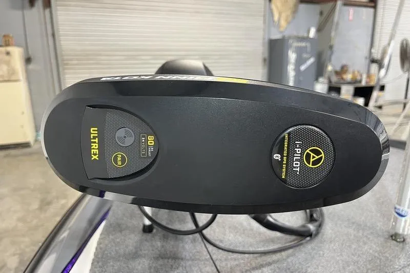 Slide: The Image of Trolling motor control panel on 2022 Bass Cat Bobcat boat, featuring Ultrex and i-Pilot systems. - 15