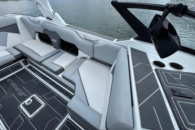 Slide: The Image of Luxurious interior of 2021 Supreme ZS232 boat with sleek seating and modern design. - 21