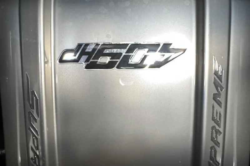 Slide: The Image of 2021 Supreme ZS232 boat emblem with metallic finish and bold lettering. - 34