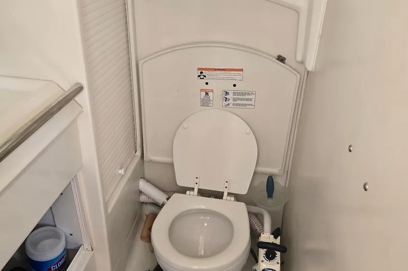 Slide: The Image of Boat bathroom with toilet in 1991 Beneteau 35.5 S5 yacht. - 15