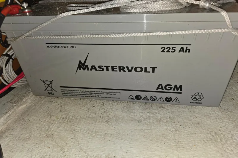 Slide: The Image of Mastervolt AGM 225 Ah battery in 1991 Beneteau 35.5 S5 sailboat. - 23