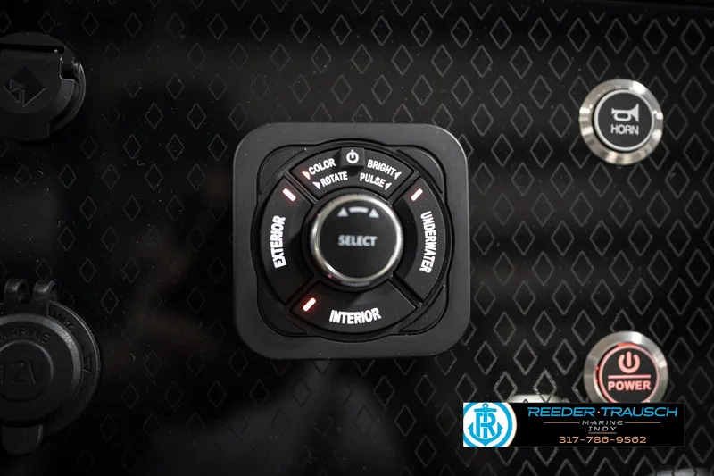 Slide: The Image of Digital dashboard of 2026 Bennington 22 MFB boat, displaying RPM and navigation data. - 36