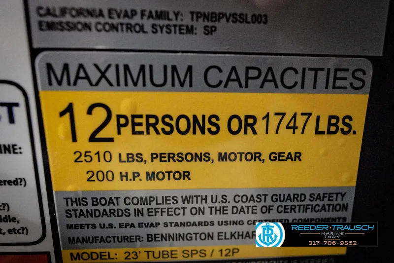 Slide: The Image of Chrome cleat on 2026 Bennington 22 MFB boat, featuring engraved brand name. - 54