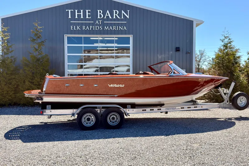 Slide: The Image of 2026 Verano V25 boat on trailer at Elk Rapids Marina. - 5