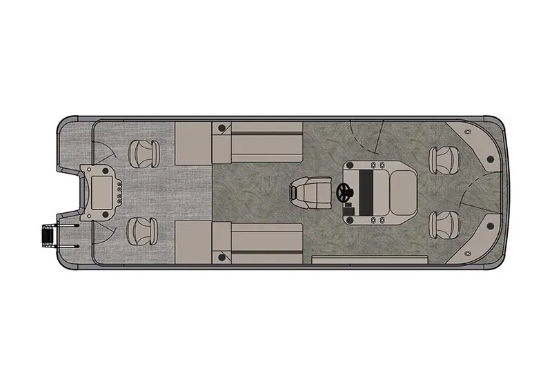 Slide: The Image of Manufacturer Provided Image: Top view of 2021 Tahoe Pontoon GT Center Console Fish 25' layout. - 17