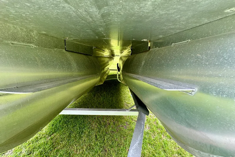 Slide: The Image of Underneath view of 2022 Harris FloteBote 230 Super Sunliner LX pontoon boat. - 49