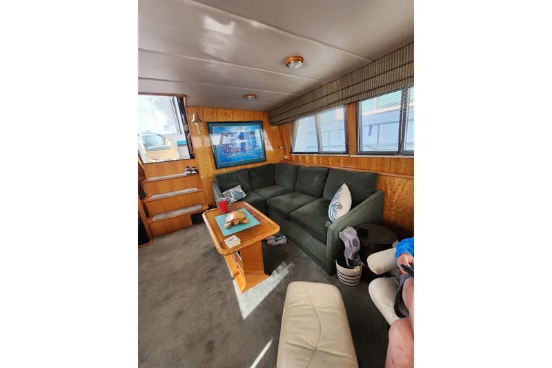 Slide: The Image of Interior of 2000 Novatec Cockpit Motor Yacht with cozy seating and decor. - 62