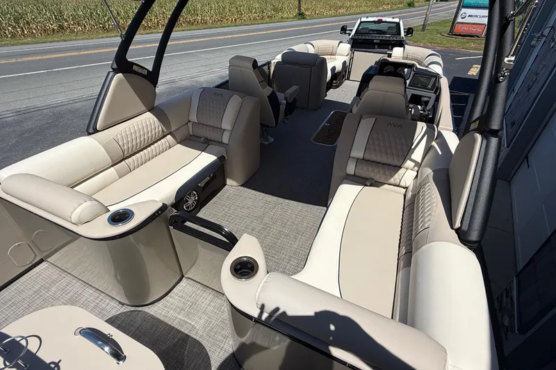Slide: The Image of Luxurious interior of 2026 Avalon 2385 Catalina Quad Lounger, featuring plush seating and modern design. - 10