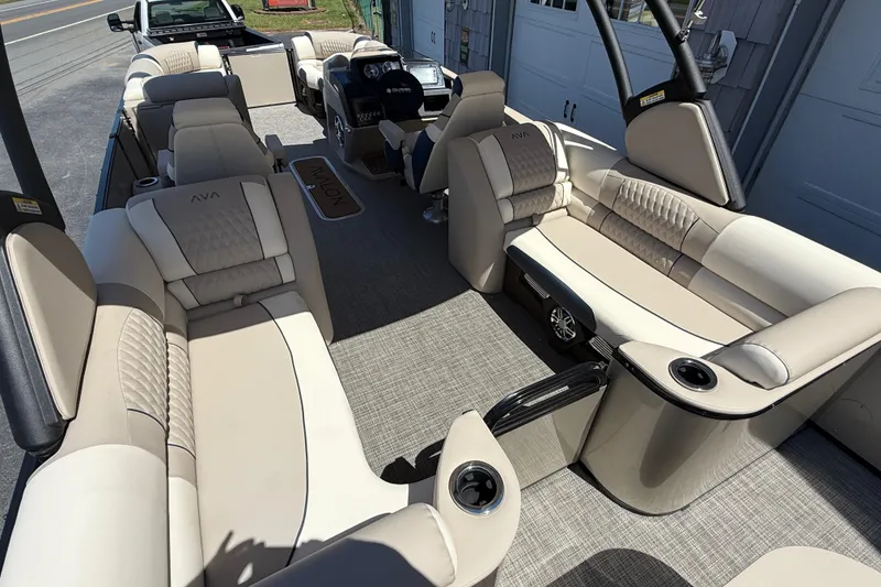 Slide: The Image of Luxurious interior of 2026 Avalon 2385 Catalina Quad Lounger, featuring plush seating and modern design. - 11