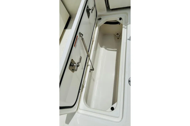 Slide: The Image of White seat on 2022 Pursuit OS 355 Offshore boat, featuring sleek design and comfortable upholstery. - 31