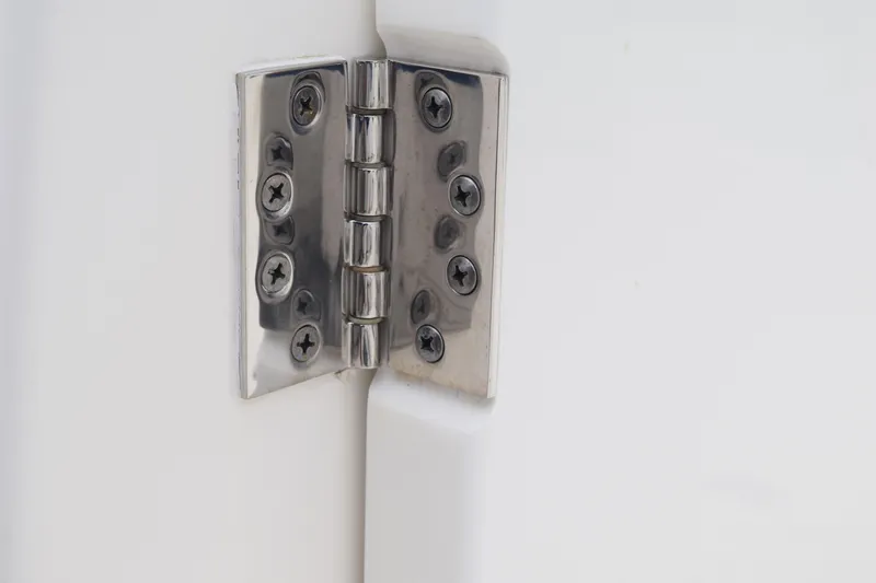 Slide: The Image of Stainless steel hinge on 2022 Pursuit OS 355 Offshore boat. - 77