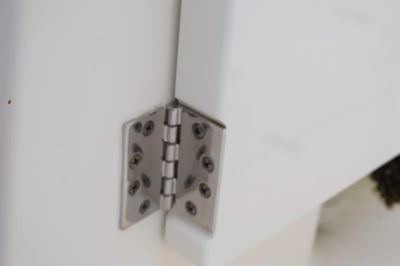 Slide: The Image of Stainless steel hinge on 2022 Pursuit OS 355 Offshore boat. - 78