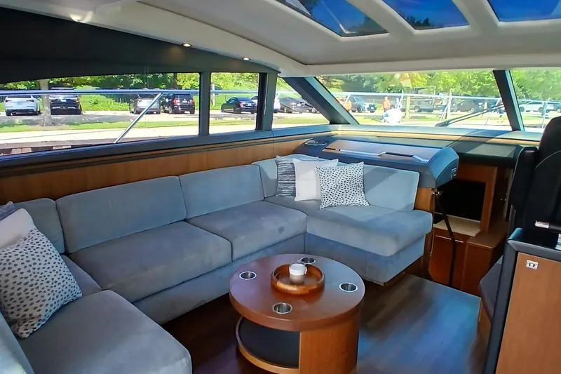 Slide: The Image of Luxurious interior of 2015 Princess V62-S yacht with plush seating and modern design. - 7