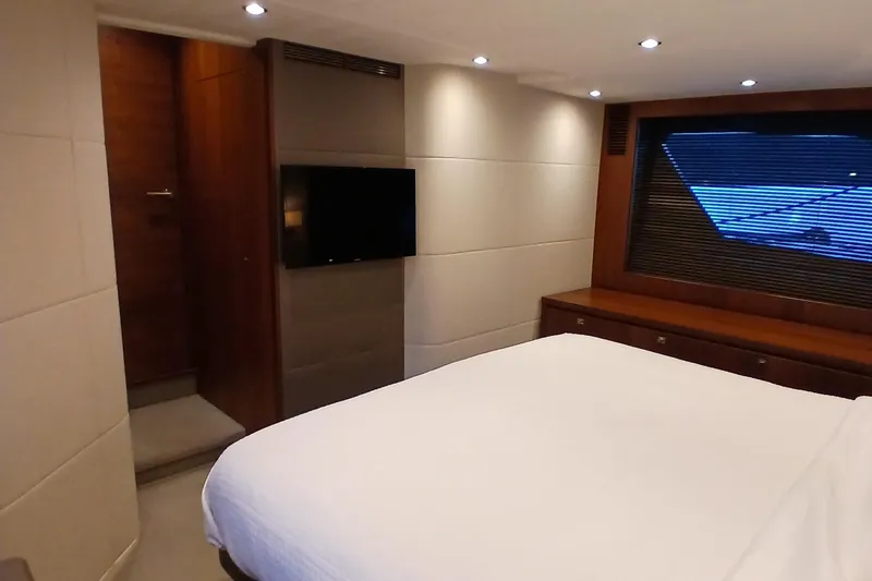 Slide: The Image of Shower area in 2015 Princess V62-S yacht, featuring sleek design and modern fixtures. - 20