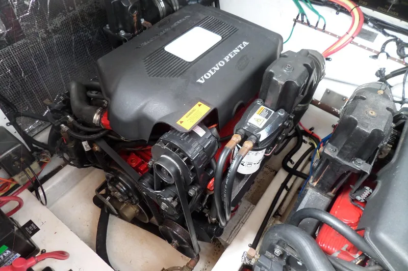 Slide: The Image of Engine compartment of a 2003 Cruisers Yachts 3275 Express with Volvo Penta engine. - 53