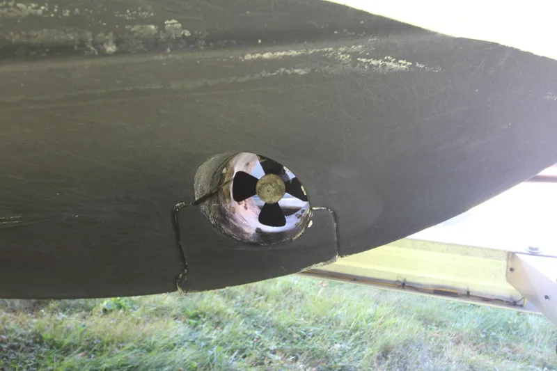 Slide: The Image of 2017 Jeanneau NC Sport 695 bow thruster detail, showcasing hull design. - 10