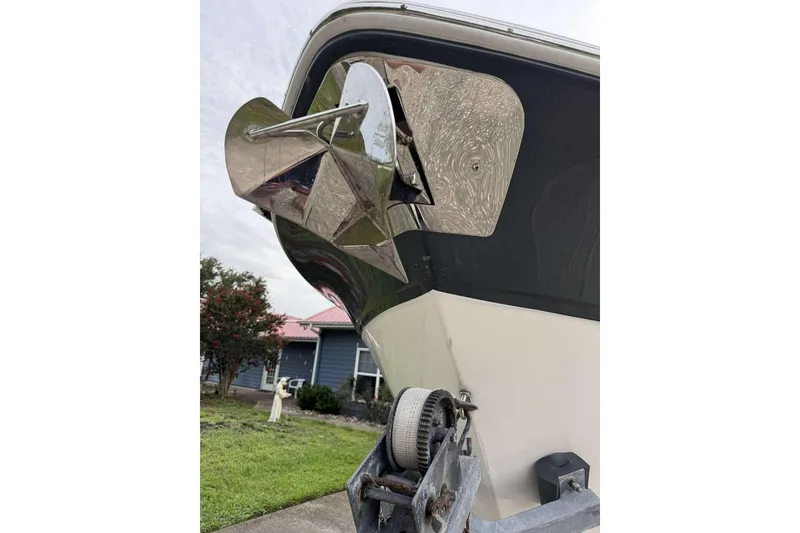Slide: The Image of 2017 Sea Fox 266 Commander boat anchor detail, parked on a trailer. - 22