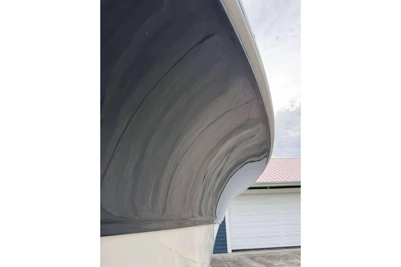 Slide: The Image of Close-up of 2017 Sea Fox 266 Commander boat hull, showcasing sleek design. - 26