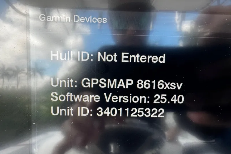 Slide: The Image of Display screen showing Garmin GPSMAP 8616xsv details on a 2022 Whitewater 28 Open. - 31