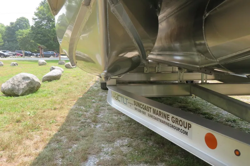 Slide: The Image of 2026 Avalon 2785 Excalibur LTD Quad Lounger on trailer, Sarasota, FL, Suncoast Marine Group. - 9