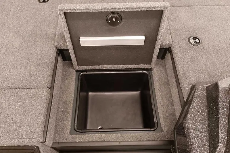 Slide: The Image of Storage compartment in 2025 Ranger ALPHA 208 boat, featuring a spacious interior. - 14